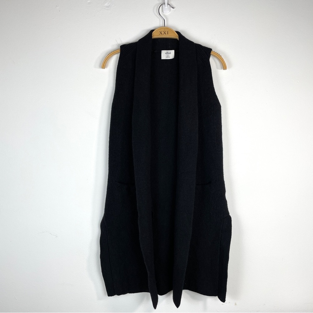 Wilfred Olivie Long Sleeveless Wool Cardigan Sz S